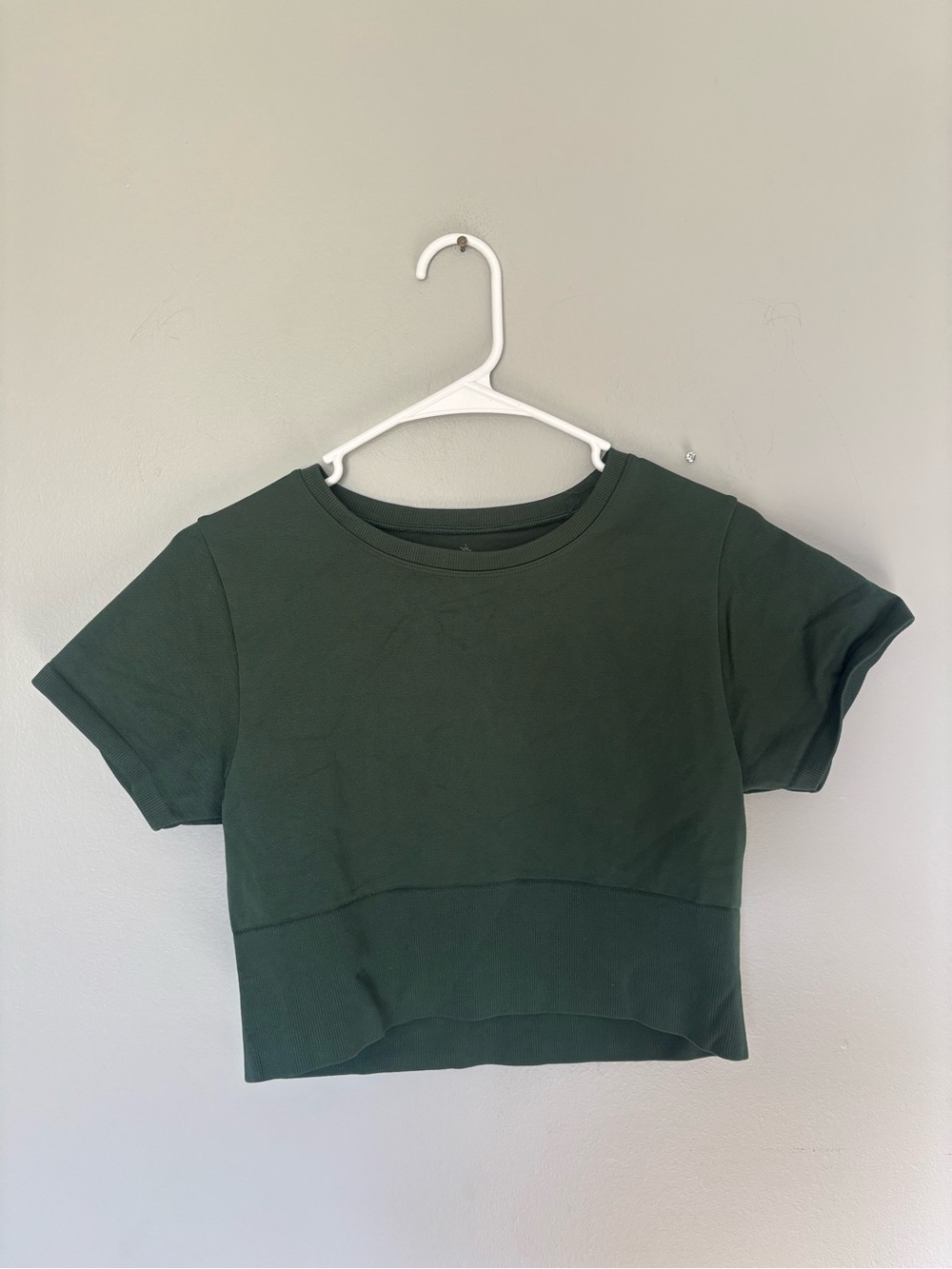 Offline by aerie Dark Green Cropped Crew Tee large